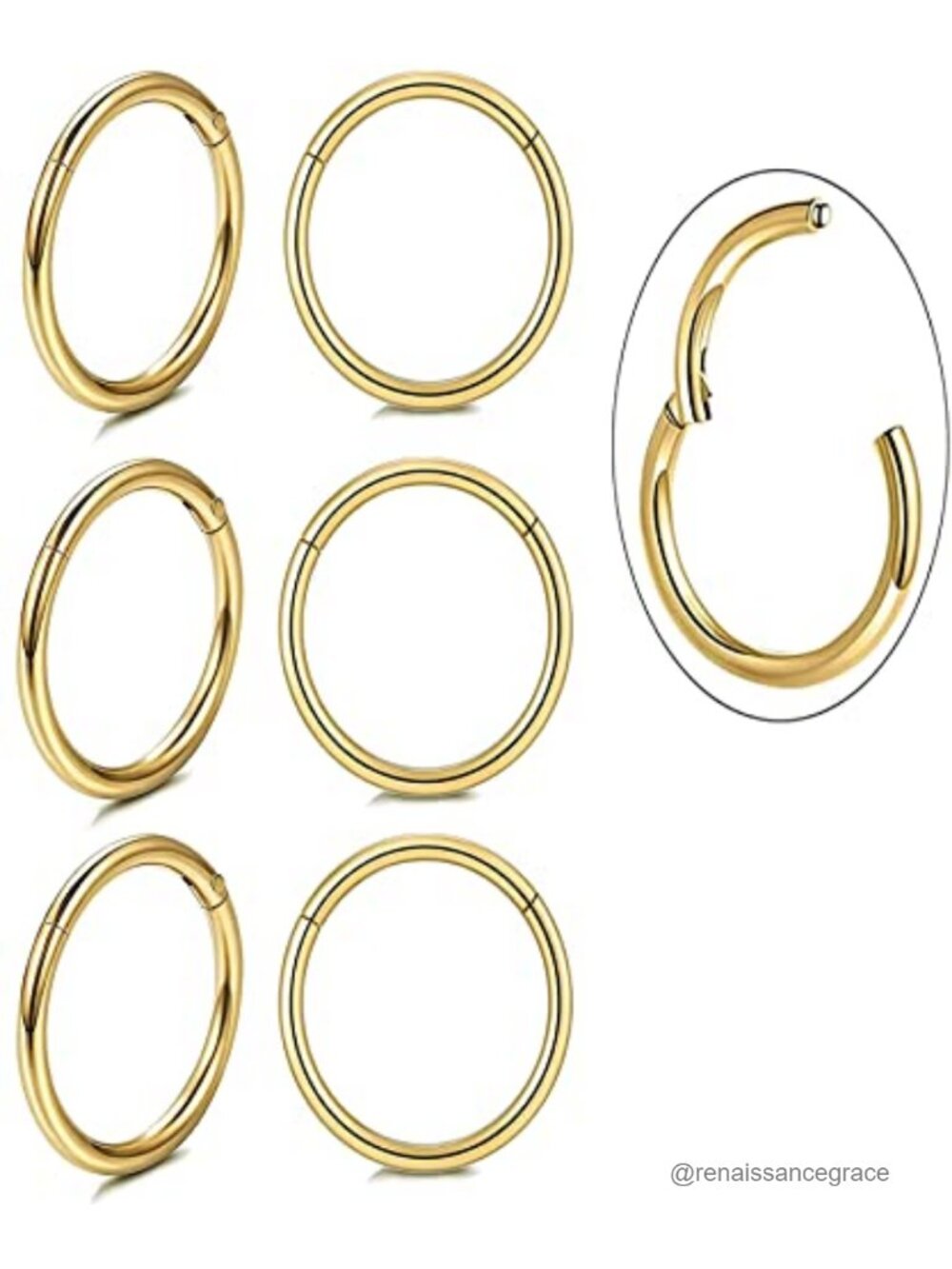 18k Real Gold Plated Cartilage Huggie Hoop Earrings 16G Surgical Steel